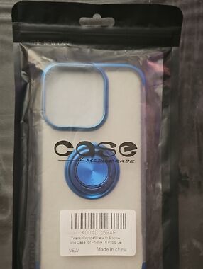 Tnarru Iphone 16 Pro Mobile Case with Ring Kickstand - Blue